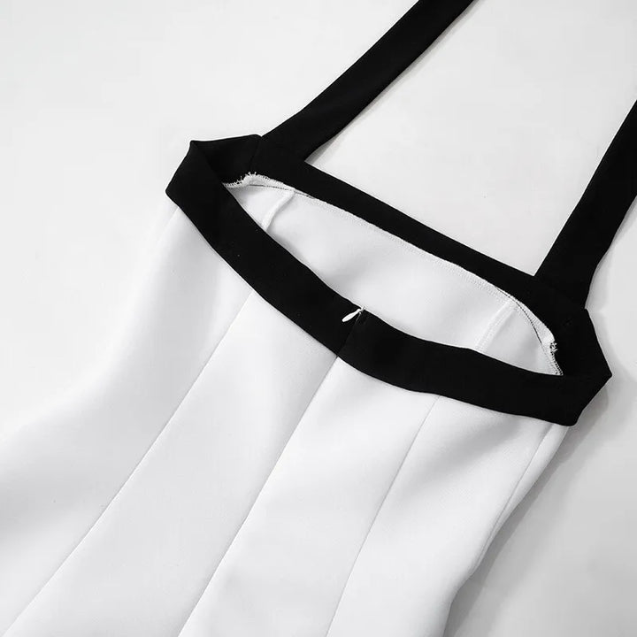 Elegant mini dress with neck tie and open back - Anna El