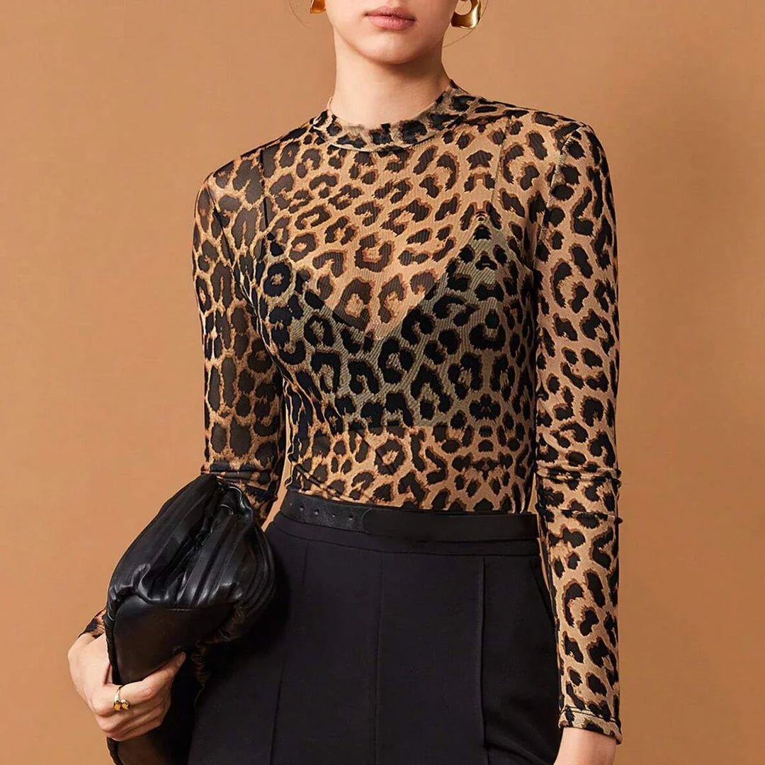 Sheer leopard print top - Siena