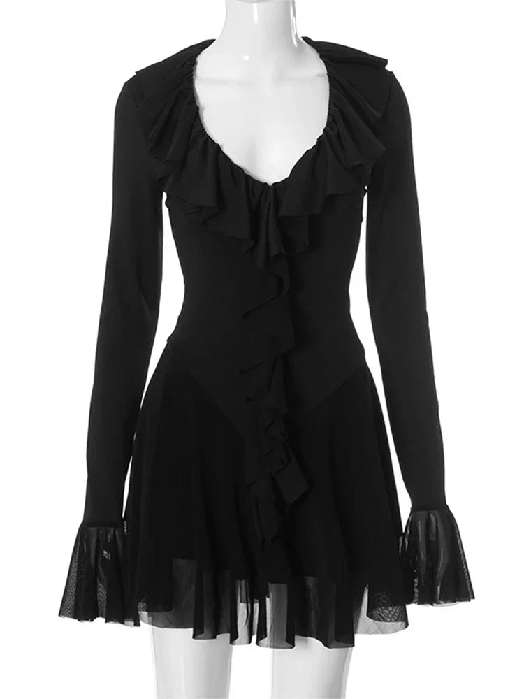 Mini dress with ruffle detail - ALINA