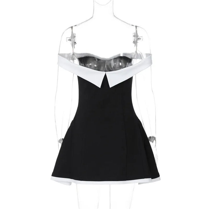 Mini A-line dress with off-shoulder - Margo