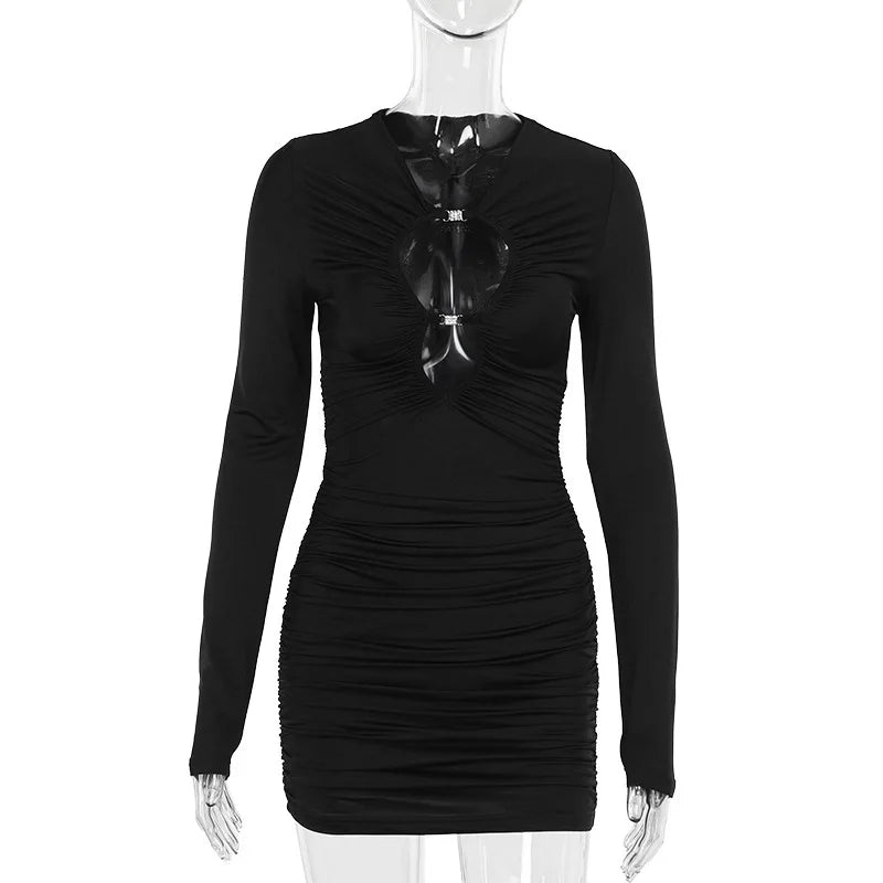 Fitted mini dress with cutouts and studded buckle design - Mace