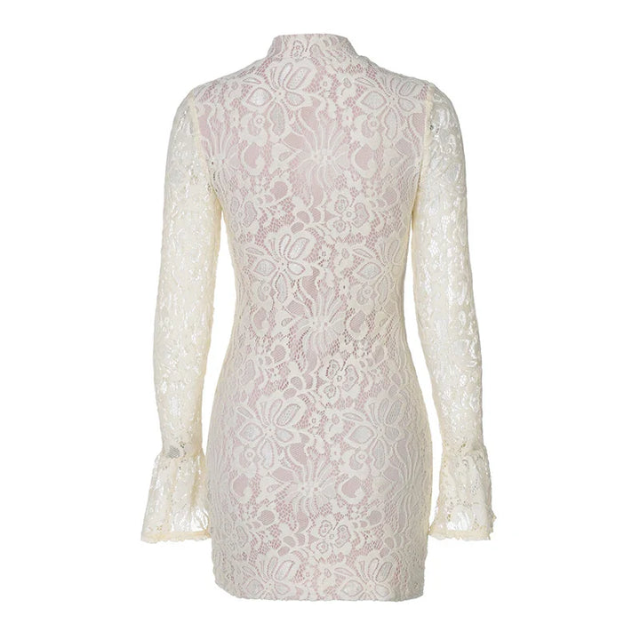 Mini lace dress with button closure - Aiden