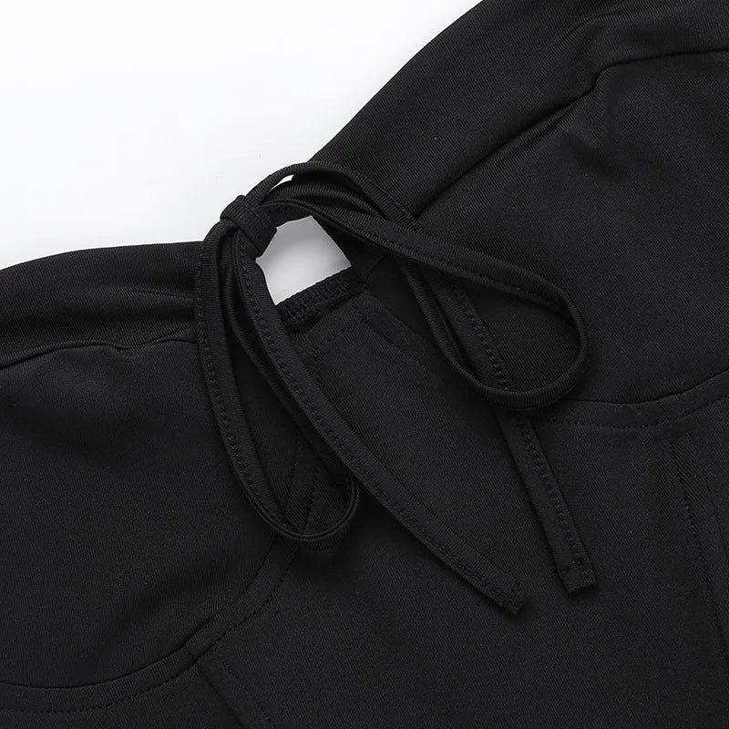 Strapless Mini Dress with Chest Tie Detail - Ainara