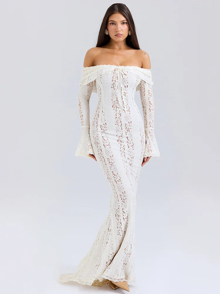 Off-shoulder lace maxi dress - Jane