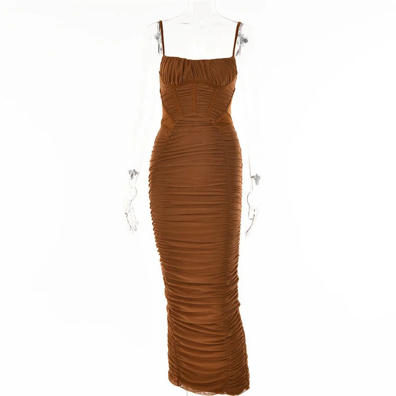 Fitted ruched maxi dress - Noya Lee