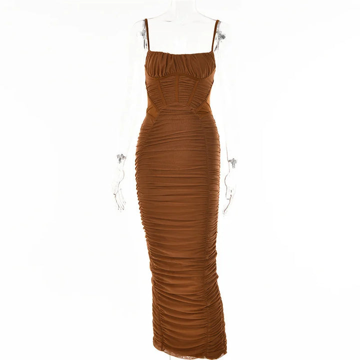 Fitted ruched maxi dress - Noya Lee