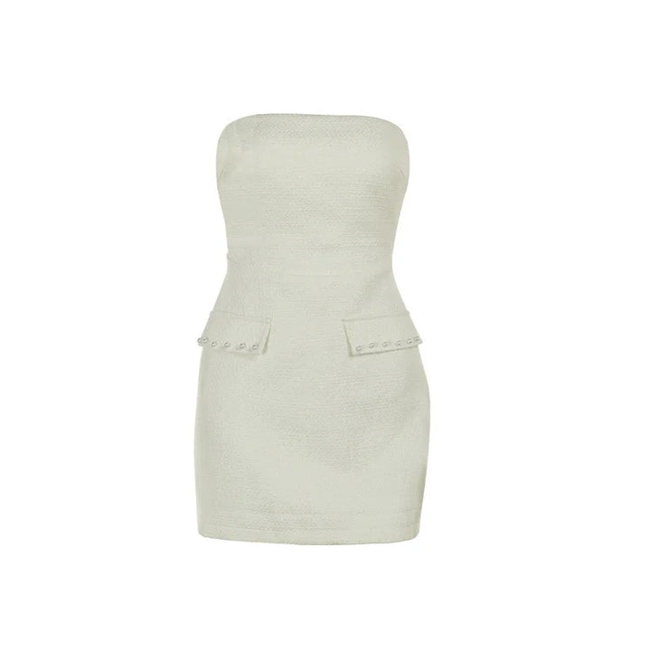 Strapless woven mini dress with short blazer - Leo