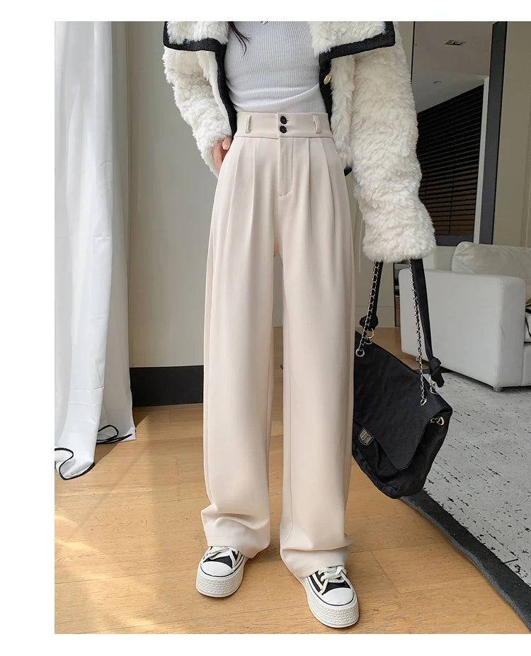 Tailored Wool Pants High Waist
