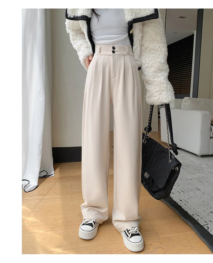Tailored Wool Pants High Waist