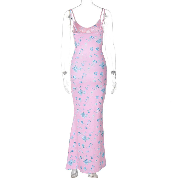 Fitted Floral Maxi Dress - Galina