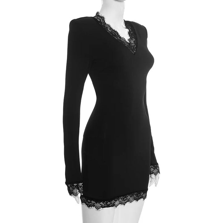 Mini Dress with Lace Decoration - MIRAN