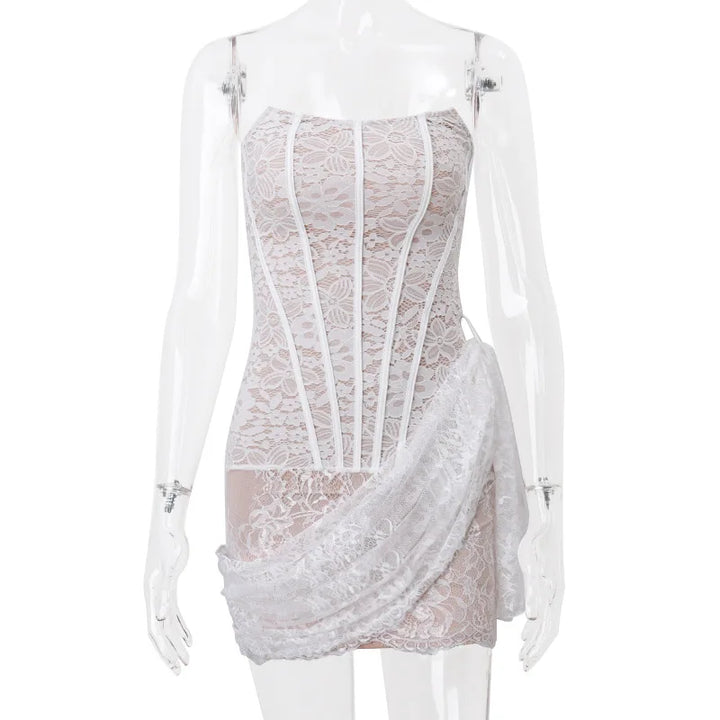 Strapless Lace Mini Dress - Orina