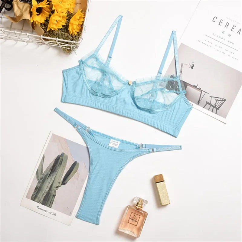 Sheer Bra Lingerie Set - Hallie