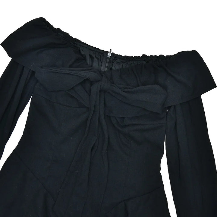 A-line Chiffon Mini Dress with Off-Shoulder - Lilyana