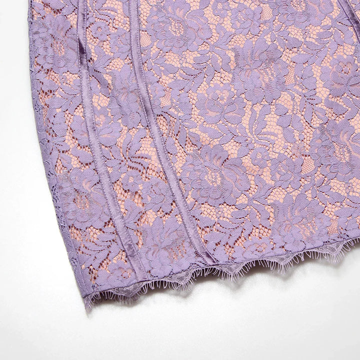 Lace mini dress with floral embroidery - Florencia
