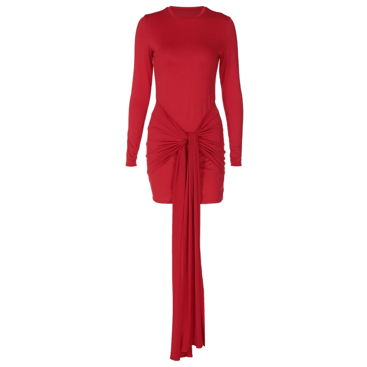 Mini dress with tie design and ruffles - Orna