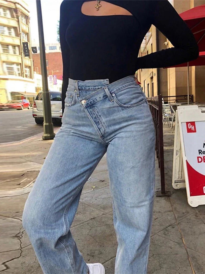 ג'ינס גזרה גבוהה- צ'רי