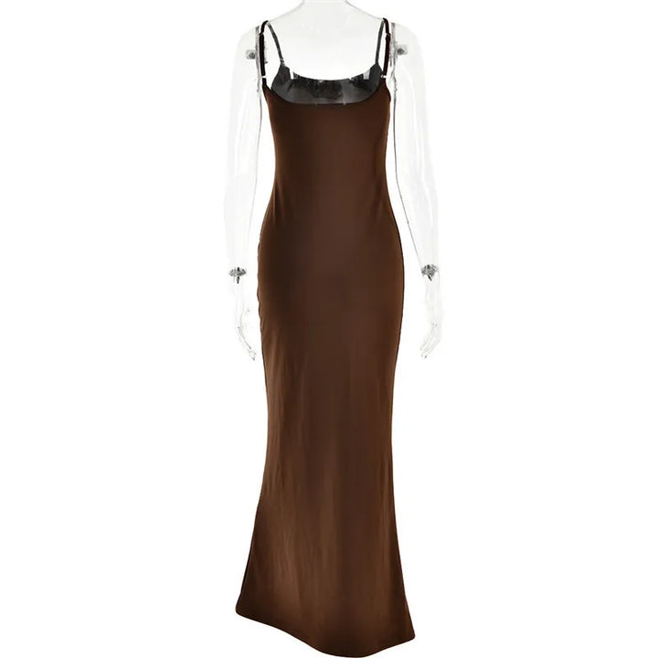 Fitted maxi dress with shaping fabric - Jordi