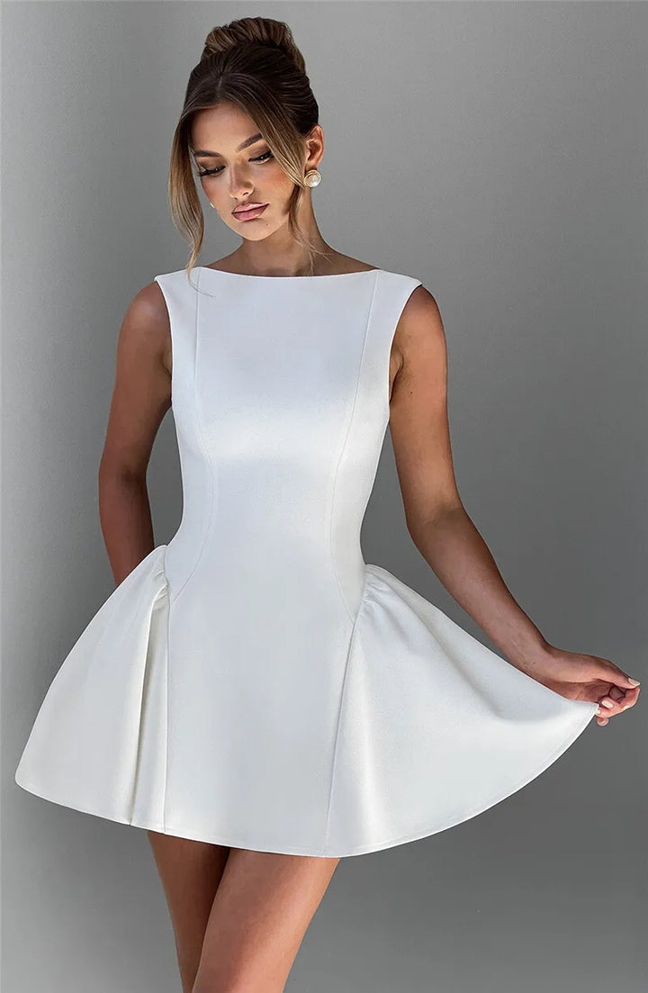 A-Line Mini Dress with Open Back - Mali