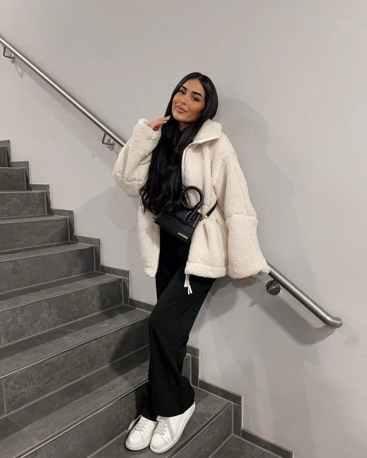 Furry Wool Jacket - Snow