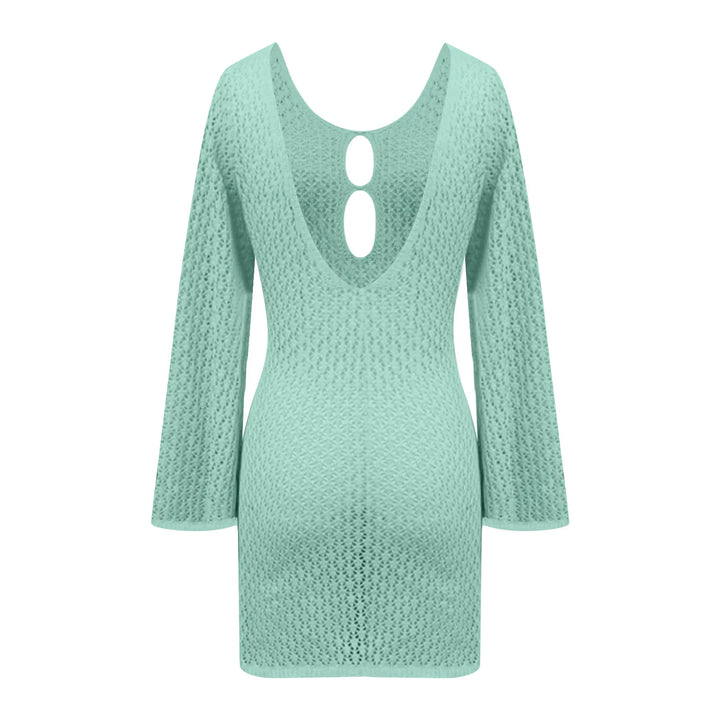 Knitted Mini Beach Dress with Open Back - Keira