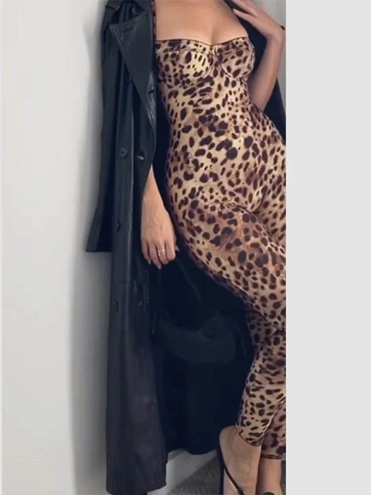 Shaping Leopard Print Jumpsuit - Cameron