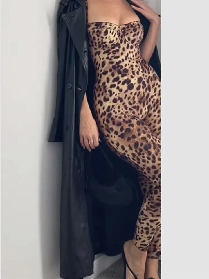 Shaping Leopard Print Jumpsuit - Cameron