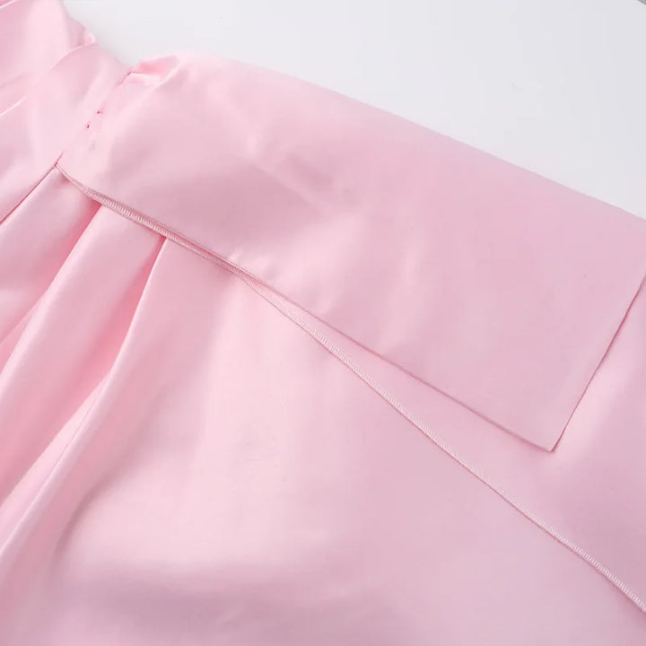 Strapless Satin Mini Dress with Train Detail - Maggie