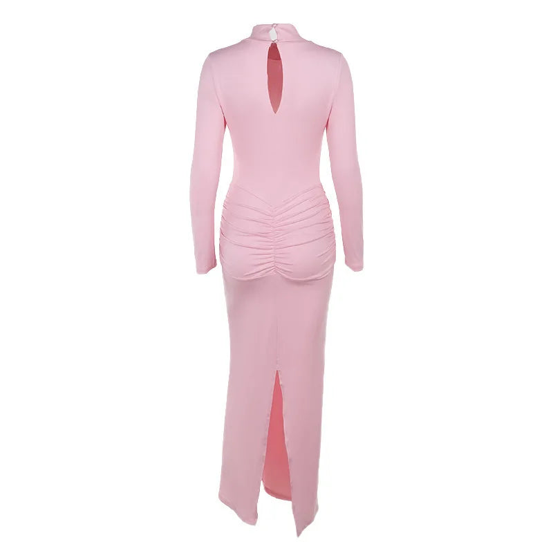 Golf maxi dress with ruching decoration - Veredet