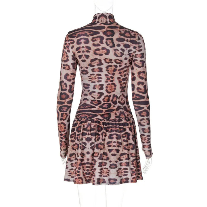 Leopard print ruffled mini dress - Sisi