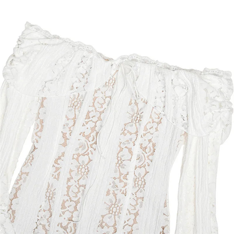 Off-Shoulder Lace Mini Dress - Maria