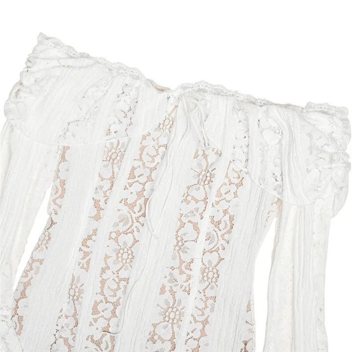 Off-Shoulder Lace Mini Dress - Maria