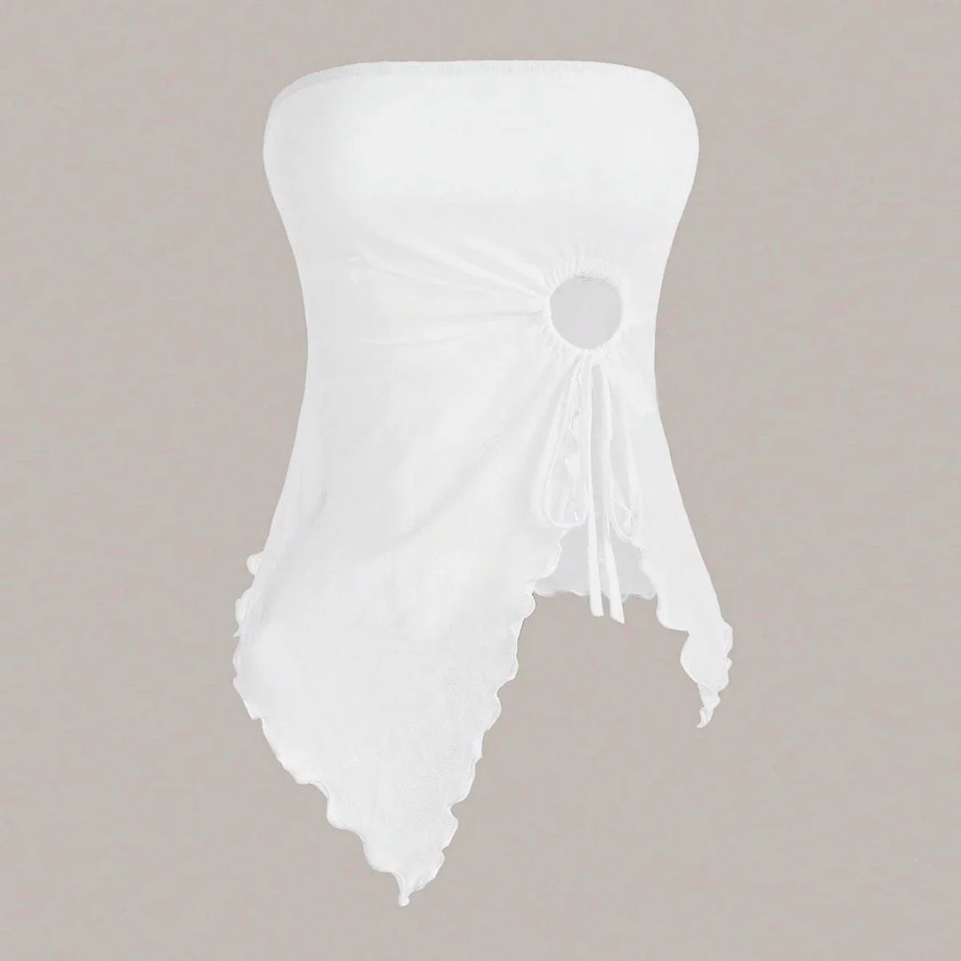 Strapless Mesh Top with Hoop Detail - Tate