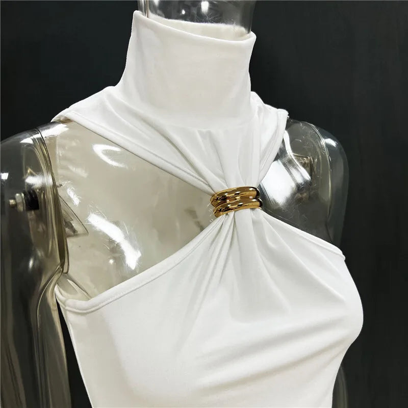 Golf-style tank top with buckle decoration - Moya