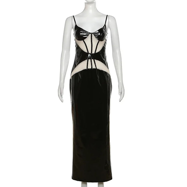 Maxi Leather Dress with Special Design - Michelle
