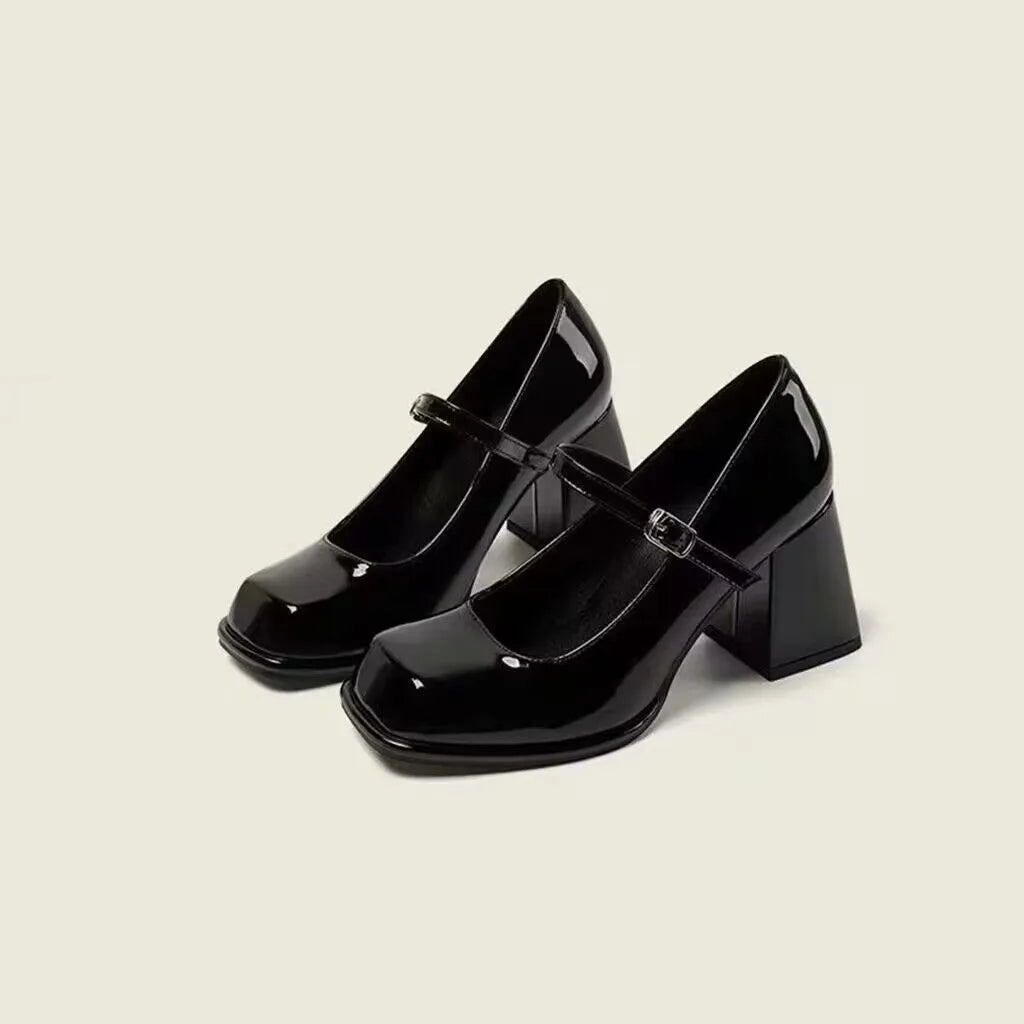Shiny Faux Leather Platform Loafers - Lauren