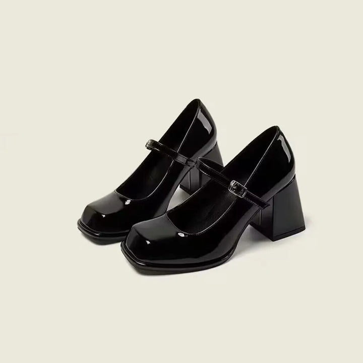 Shiny Faux Leather Platform Loafers - Lauren