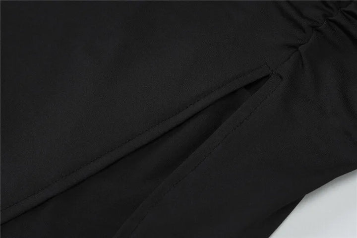 Maxi Dress with Ruching, Turtleneck, and Deep Slit - Sasha