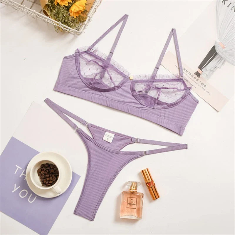 Sheer Bra Lingerie Set - Hallie