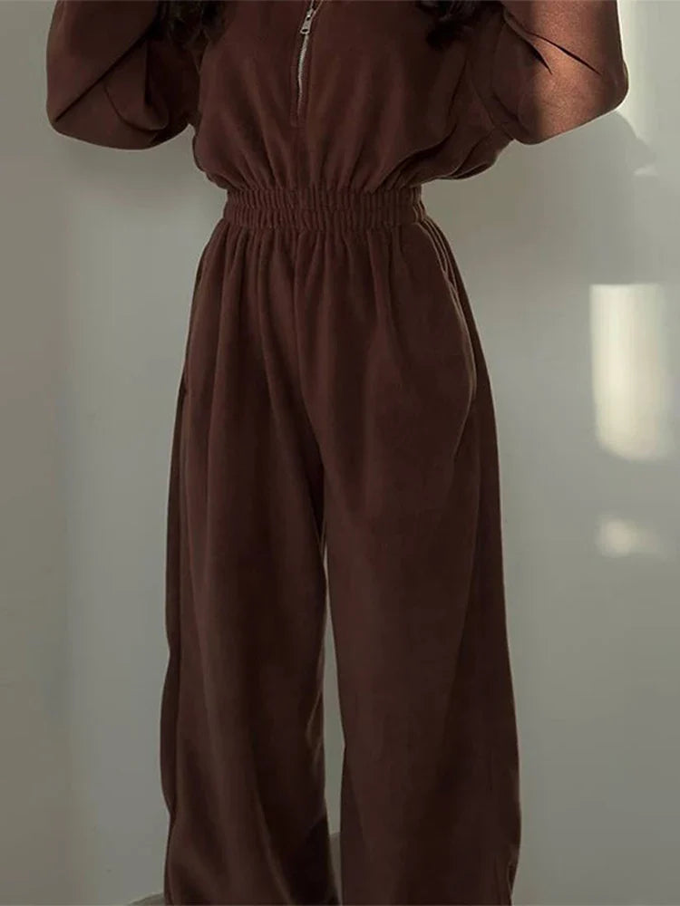 Winter Jumpsuit with Front Zipper - Frances