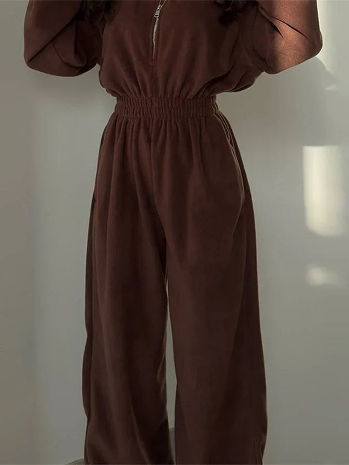 Winter Jumpsuit with Front Zipper - Frances