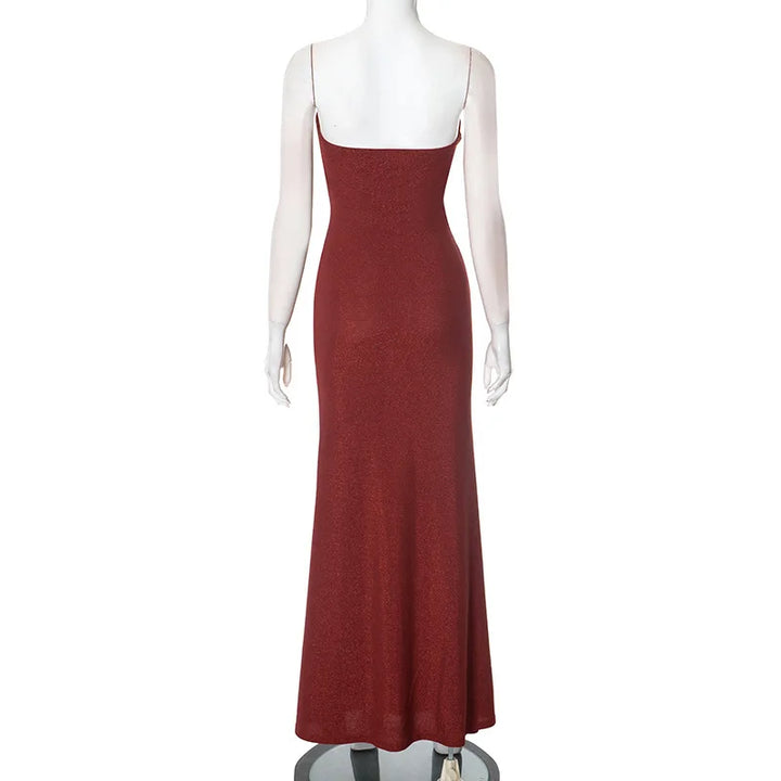 Strapless Maxi Dress with Glitter and Ruching Design - Harlee