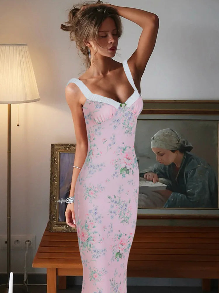 Floral Maxi Dress with Bow Detail - Cleo