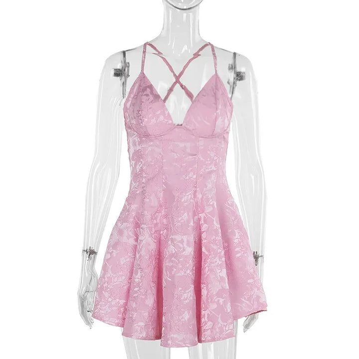 Mini Dress with Floral Embroidery - Dafni