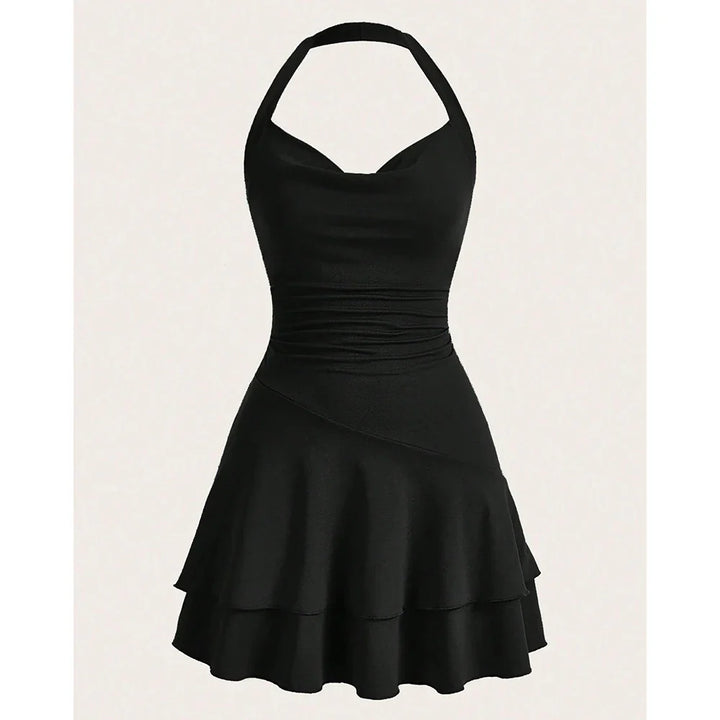 Tiered Ruffle Mini Dress with Open Back - Ashly