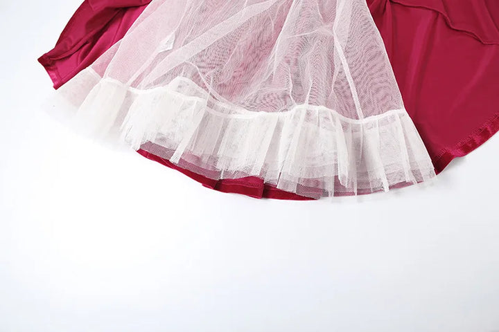Velvet Ruffled Mini Dress with A-Line Cut - SOFIA
