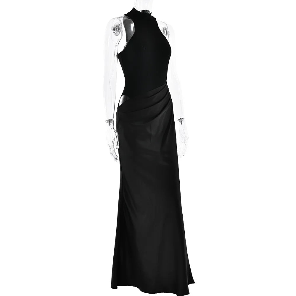 Maxi Dress with Fitted Bodysuit and Satin Skirt - Maris
