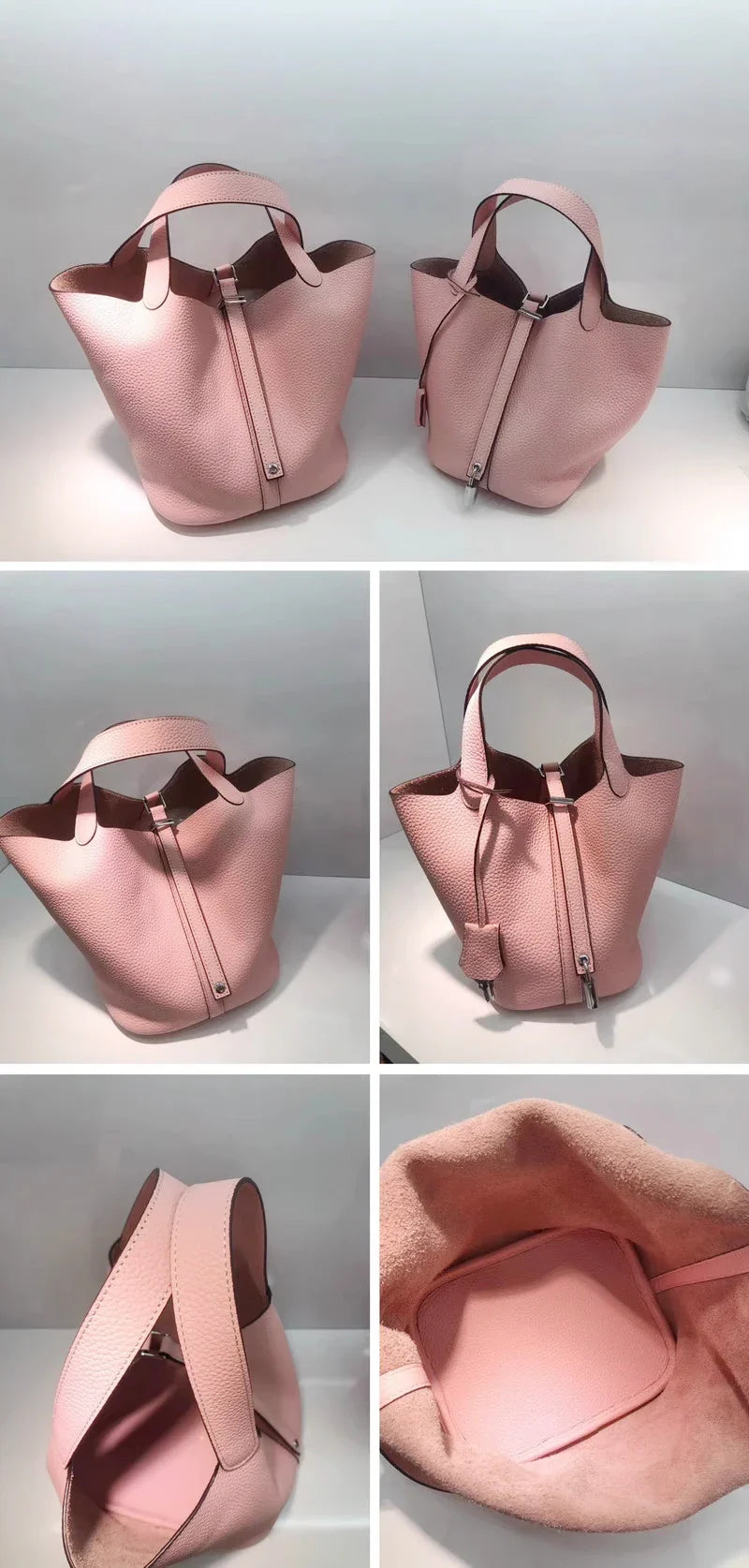 Leather bag with classic design