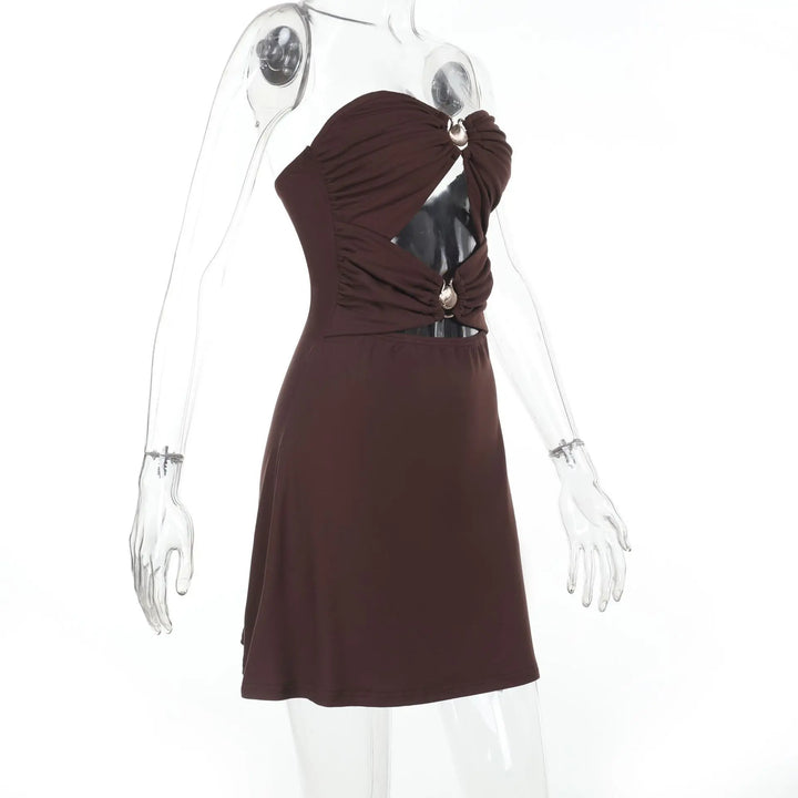 Summer strapless mini dress with shell buckle detail - Playa