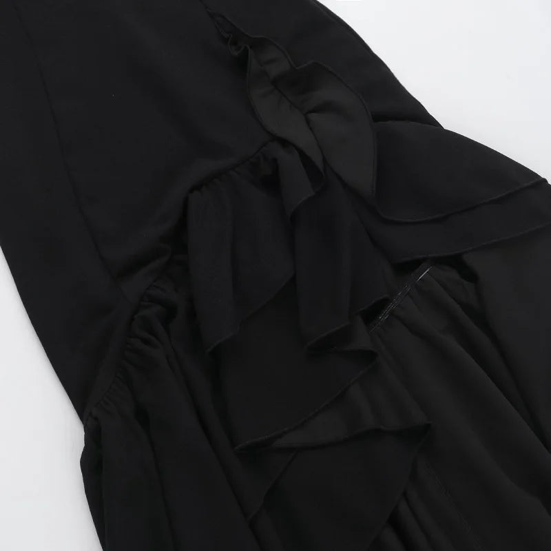 Maxi Dress with Ruffle and Open Back - Rosalina